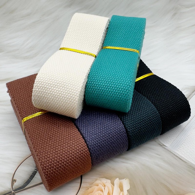 Dortrue 1.5 Inch Heavy Cotton Webbing 12 Yards 6 Colors