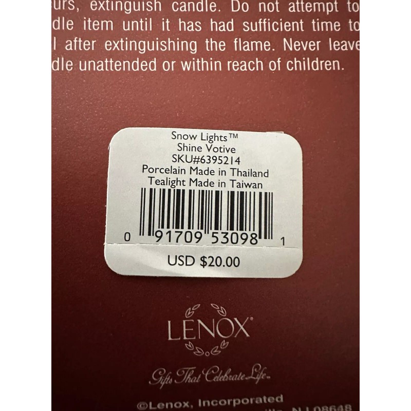 Lenox for the Holidays Snow Lights TEA LIGHT CANDLE HOLDER