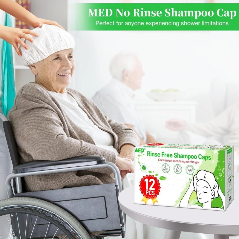MED Shampoo Caps No Rinse Waterless Hair Washing Shower Caps