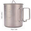 750ml Outdoor Titanium Water Mugs With Folding Handles Portable Camping