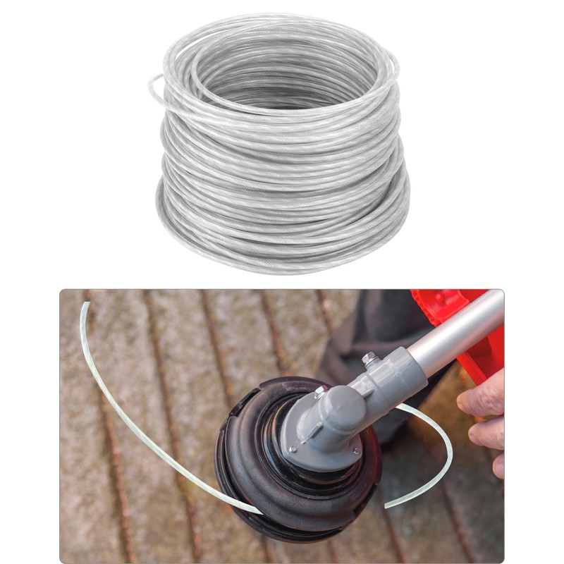 QWORK® Brush Cutter Thread, Steel Wire Trimmer Line 3 mm