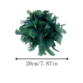 Elegant Feather Flower Large Brooch Lapel Pins for Women Men Wedding Party Dance Banquet Big Pins for Floral Shawl Dress Suit Clothes Accessories Corsage Brooches Jewelry Gifts 7.87in (Dark Green)