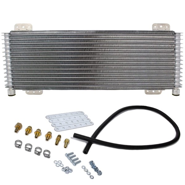 WZruibo 40k Transmission Oil Cooler Kit Compatible with Heavy Duty 40,000 GVW Max Low Pressure Drop Trans Cooler with Mounting Hardware, Towing Applications and Advanced Cooling Protection #LPD47391