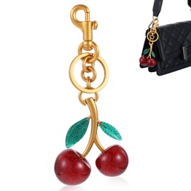 AOZUO Kirsch Bag Charm, Women's Cherry Bag Charm, Purse Pendant Keyring for Women Purses, Bags, Handbags, Wallets, Backpacks Bag Charms