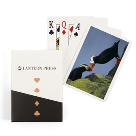 Lantern Press Tufted Puffins Kissing (52 Playing Cards, Poker Size Card Deck with Jokers)