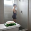 KUHPLOVE Soap Dish Rectangular Self Draining Holder with Natural Green