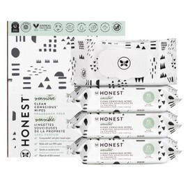 The Honest Company Clean Conscious Multi-Use Wipes Hypoallergenic Unscented for Sensitive Skin Over 99% Water Compostable Plant Based Baby Pattern Play 288 Count