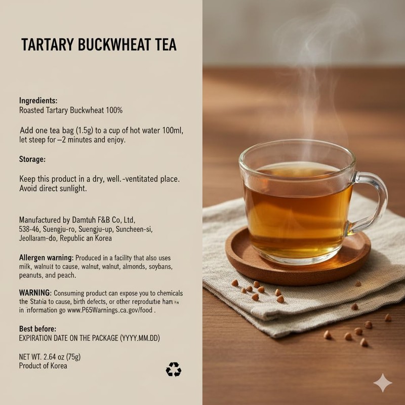 Damtuh Tartary Buckwheat Tea – Nutty & Refreshing Herbal Tea,