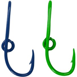 Custom Colored Eagle Claw Hat Fish Hooks for Cap -Set of Two Hat pins- One Blue and One Lime Green Hat Hook Money/Tie Clasp