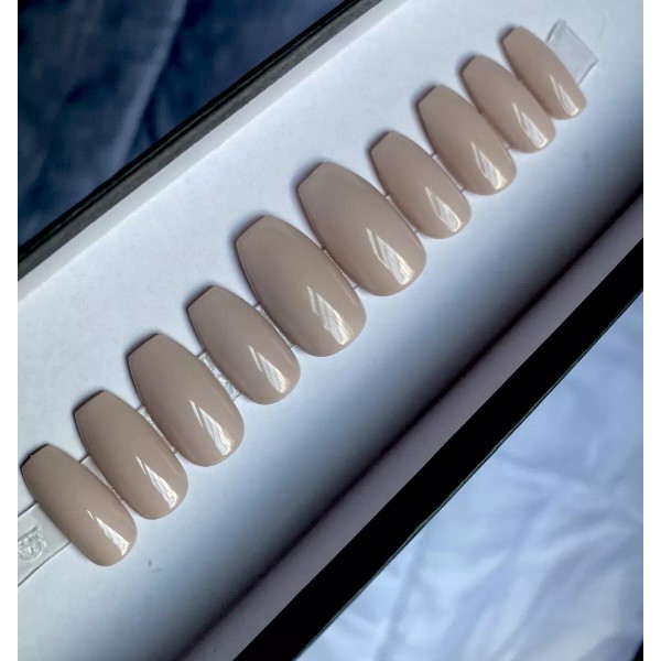 Handmade 🔥 CUSTOM Gel Press On Nails, Basic NUDE set,