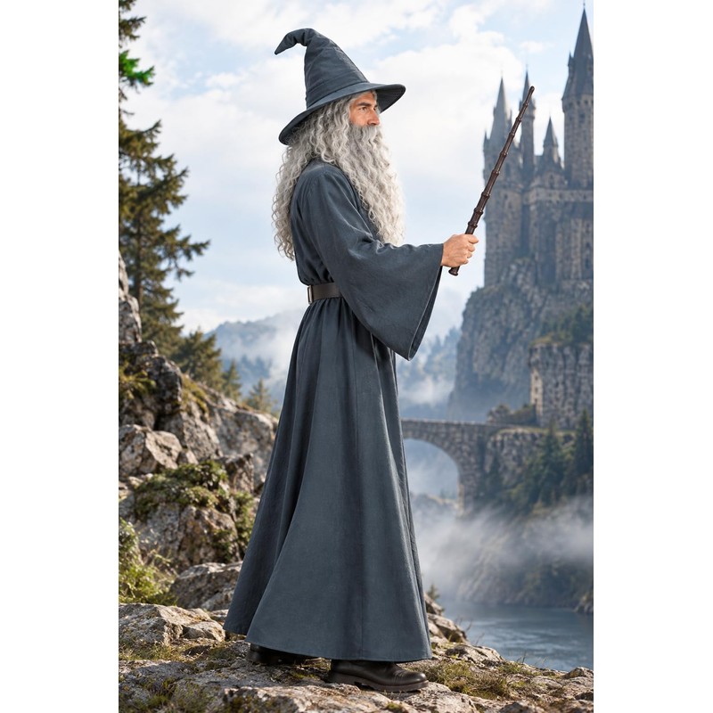 EDAUWAE Wizard Costume with Wigs Beards Pagan Tunic Costume Wizard