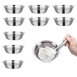 10 PCS DIY Face Mask Mixing Bowl, 6.18'' Stainless Steel Reusable Smooth Mask Stirring Containers for Lady Women Home Skincare, Beauty Treatments, Professional Beauty Salon Use, Easy to Clean