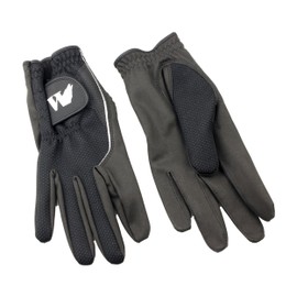 Winter Fleece Golf Glove Black Synthetic Leather Ladies Pair Medium