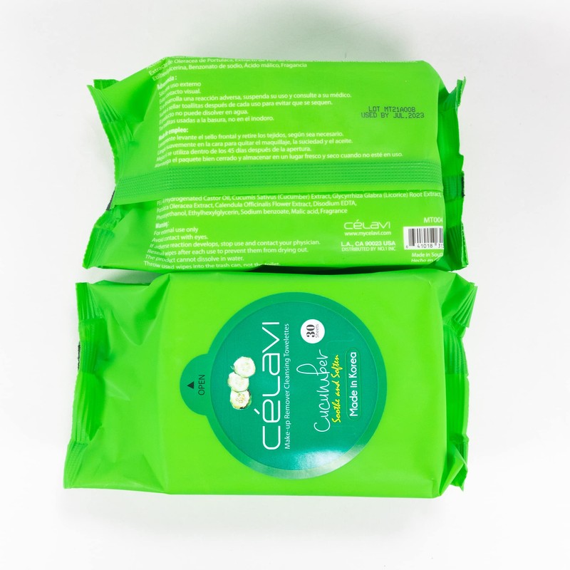 Celavi Makeup Remover Cleansing Wipes Removing Towelettes 2 Packs -