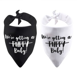 2 Pack We’re Getting a Puppy Baby Dog Bandana Pregnancy Announcement Baby Announcement Gift (Getting a Puppy 2 Pack)