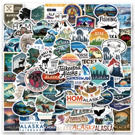 SEMYEIYO Alaska Stickers 120pcs Decals Aesthetic Waterproof Vinyl Pack Stickers for Water Bottle Laptop Cup Phone Skateboard Party Decorative Supplies Activities