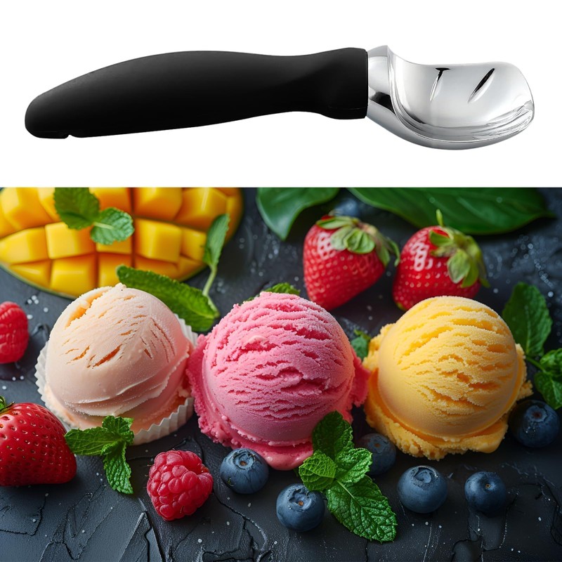 WEXFFU Ice Cream Scoop Stainless Steel Ice Cream Spoon Scoop
