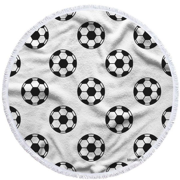 Moslion Football Round Beach Towels Oversized Clearance 63 Inch Soccer