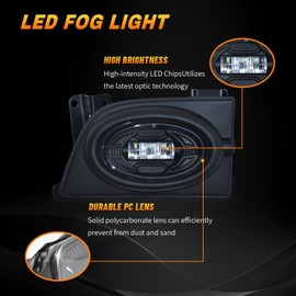 OKSIWA LED Fog Lights Fit for 2006 2007 2008 Honda Civic 4-Door Sedan, Front Bumper Driving Light Kit,Fog Lamps Assembly Replacement with Wiring Harness,Clear Lens，Plug and Play