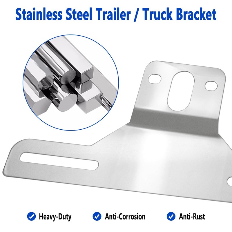 Aootf Trailer License Plate Bracket Holders- Stainless Steel Metal Car