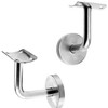 2 x Stainless Steel Handrail Carrier, Polished Handrail Holder for