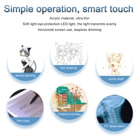 Ultra-Thin A5 Portable LED Light Box Tracer, Dimmable LED Artcraft Slim Light Pad Portable for Artists Drawing Sketching Animation Stencilling X-ray Viewing