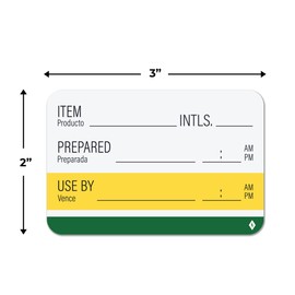300pcs Shelf Life Labels for Food Rotation | Food Prep Use by Labels with Removable Adhesive, 300 2" x 3" Labels per Roll