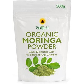 Snape's Organic Moringa Powder 500 Gram - Certified Organic -100% Natural Gluten-Free Superfood Powder for Smoothies & Juices