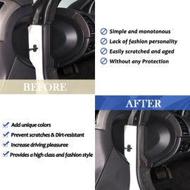 Daeiclru Real Carbon Fiber Side Dashboard Panel Trim Sticker Compatible with Jaguar F-Type 2013-2022, Console Side Dash Board Panel Decoration Cover Sticker Accessories 2Pcs (Black)