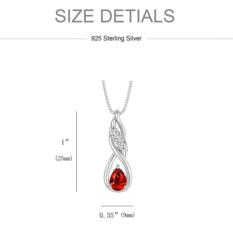 Aprila Women Infinity Necklace 925 Sterling Silver Twist Pendant with