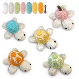 YAMAXIN Amigurumi Turtle Crochet Kit for Beginners – DIY Yarn Animal Craft Set with Tools, Instructions & Colorful Yarn – Easy Plush Toy Making Gift for Adults & Kids