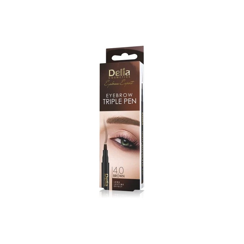 Delia Cosmetics - Brown Triple Pen for Eyebrows - Feather