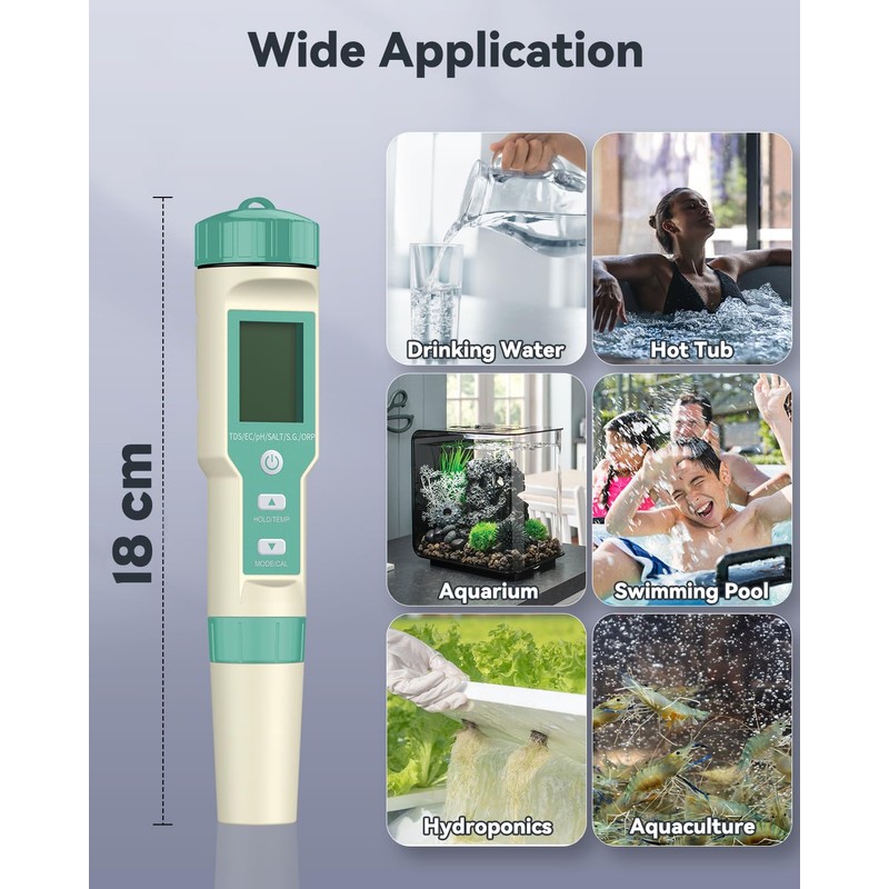 Pawfly pH Pen & ORP Meter, 7 in 1 pH