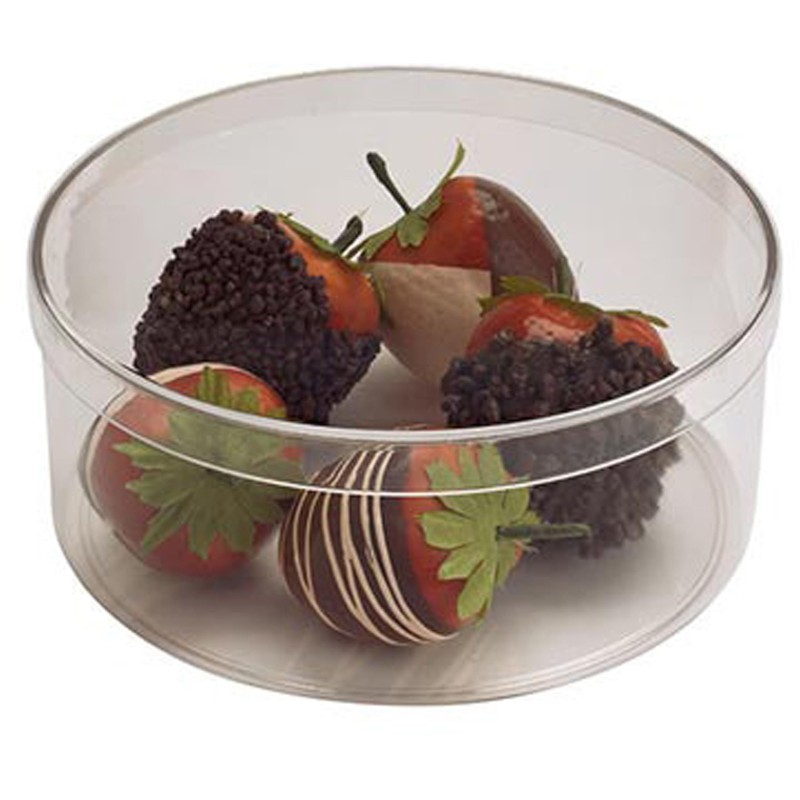 Pioneer Plastics 180C Clear Round Plastic Container, 6" W x