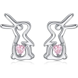 arete de plata de ley 925 con diseño de dragón, gato, koala, conejito de indias, hámster, vaca hipoalergénica, lindos regalos de joyería de animales para mujeres