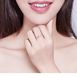 OutstandLong Butterfly Sterling Silver Dainty Butterfly Adjustable Ring,Expandable Open Rings Anniversary Birthday Jewelry Gifts for Women