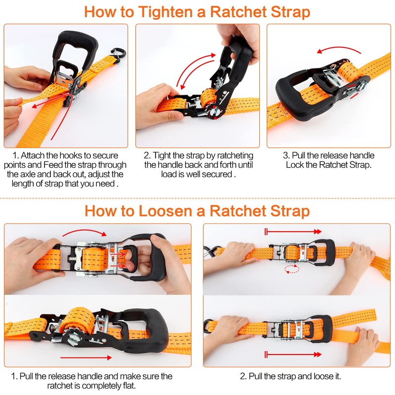 3 Point Ratchet Y Strap for UTV, ATV, Truck Bed