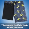 QRANSS Black Banana 7 inch Compression Lined Swimming Trunks Men's