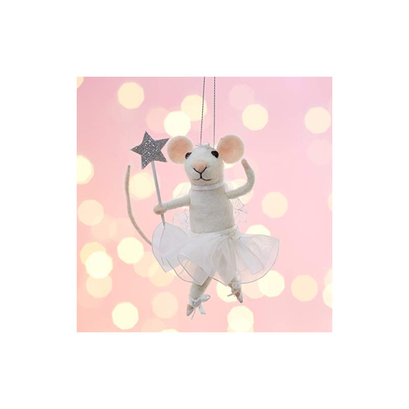 Sass & Belle Fairy Mouse with Star Wand Felt Hanging