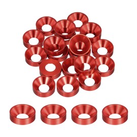 MECCANIXITY 20pcs M8 Counterbore Washers, 18mm/0.71inch Anodized Aluminum Alloy, Head Gaskets for Screw RC/FPV/PC/Drone Accessories Parts, Deep Red