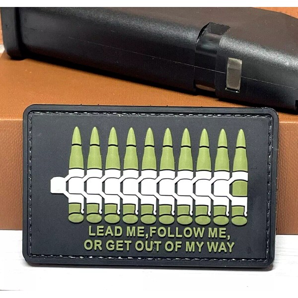 Unbranded PVC Tactical Morale Patch, Ammo Gun Patch, Hook Backed