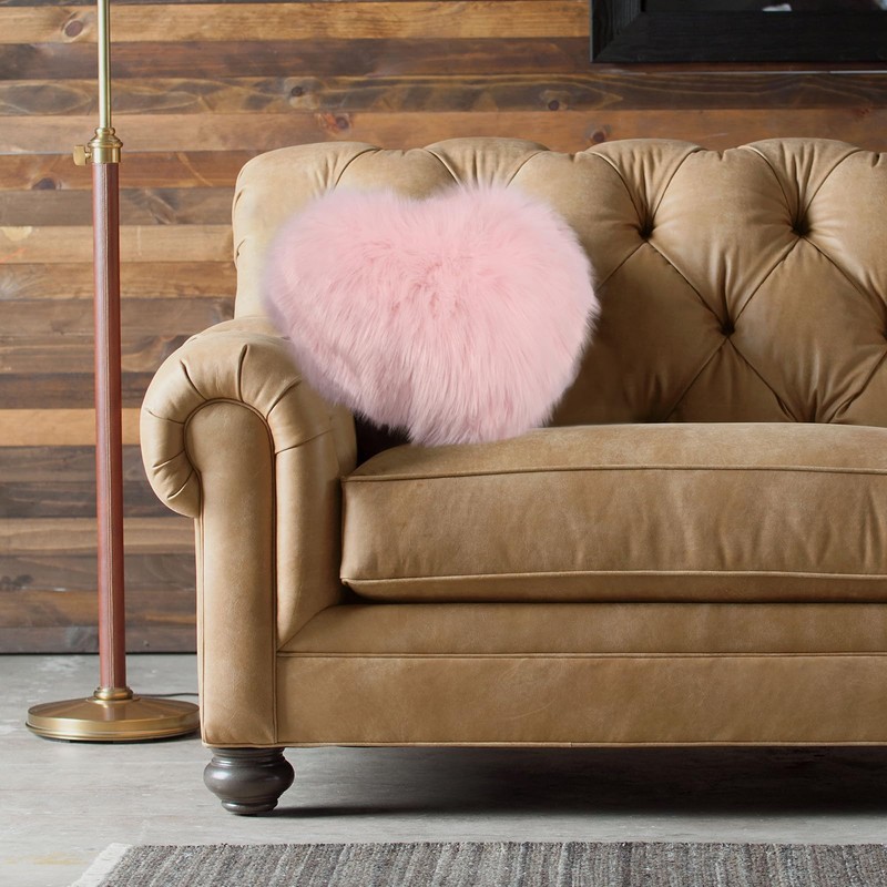 Heart Pillow, Soft Fluffy Long Plush Love Throw Pillow Decorative