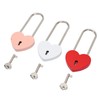 3pcs Heart Shaped Padlock with 3 Keys Rustproof Zinc Alloy