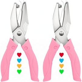 1/4 Inch Heart Shaped Hole Punch 2Pcs Hand Held Single Paper Puncher Shape