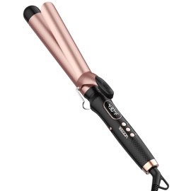 YEEGOR 1 1/4 inch Curling Iron, Extra Long Barrel Culing Wannd, 100-240V Dual Voltage Hair Curler for Big Wave Curls, 12 Temps