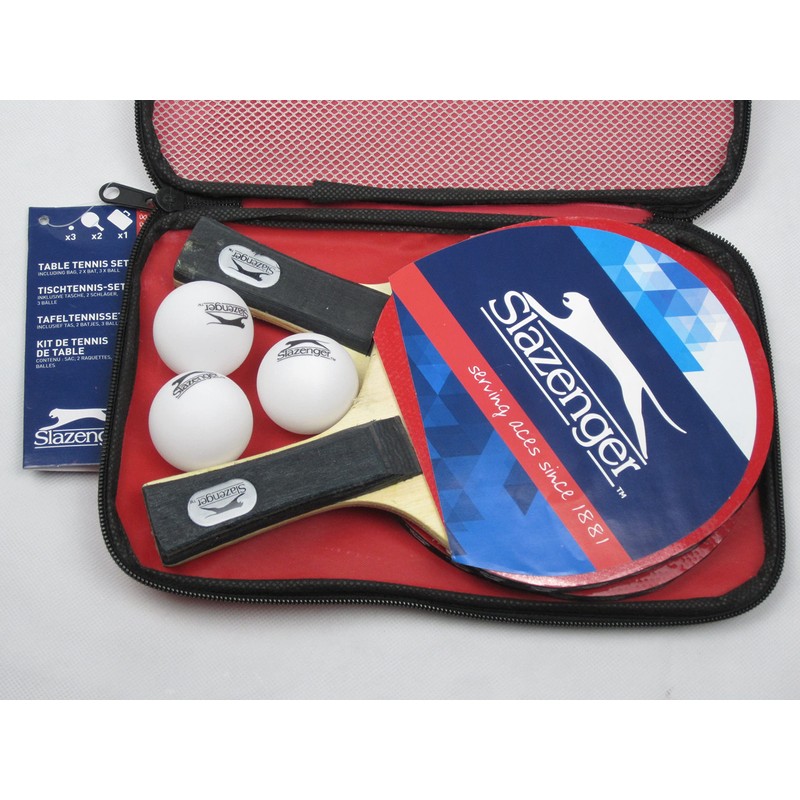 Slazenger Unisex – Erwachsene Tischtennis-Set 6tlg Tischtennisschläger 2 Schläger 225418,