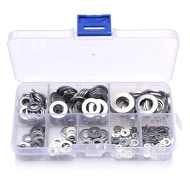 waves Stainless Steel Washer Set, Case Included, M2, M2.5, M3, M4, M5, M6, M8, M10, Total of 360 Pieces