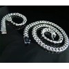 Sterling Silver Cuban Link Chain Necklace and Bracelet Set, Heavy
