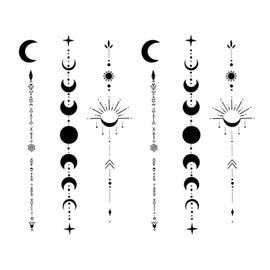 Aikeis 2er-Pack extra großes semipermanentes temporäres Mond-Tattoo, wasserfest, realistisch, klebstofffrei, nicht reflektierend, hält 1–2 Wochen