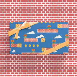 Reversible Gift Wrapping Paper-Rolled 5 Sheets-Game-Includes Ribbon and Double-sided Tape-Unique Design for Anniversary Birthdays Valentine's Day Party Christmas Holiday Present(33"" X 17.5"" each sheet)